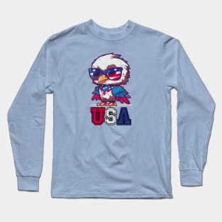 Cute Patriotic Eagle Embodying American USA Pride Long Sleeve T-Shirt
